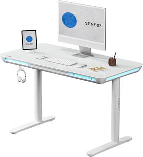 Kompiuterio stalas reguliuojamo aukščio SENSE7 Nomo, 120 cm x 60 cm, 72 - 118 cm, balta sp.