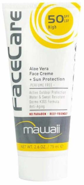 Losjons iedeguma kopšanai sejai Mawaii Face Care SPF50, 75 ml