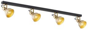 Lampa griesti Argon Lenora 1801, E14, 4 x 7 W, zelta krās. / melna krās.