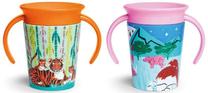 Vaikiškas puodelis Munchkin Miracle 360, 177 ml, 6+ mėn., plastikas/silikonas, oranžinė sp./rožinė sp.