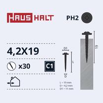 Savisriegis Haushalt DIN 14566, 4.2 mm x 19 mm, 30 vnt.