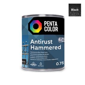 Emaliniai dažai, universalūs Pentacolor Anti Rust Hammered, blizgus, 0.75 l, juoda sp.