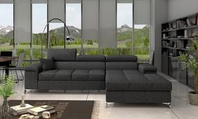 Kampinė sofa Ricardo Inari 96, tamsiai pilka sp., dešininė, 205 x 280 cm x 90 cm