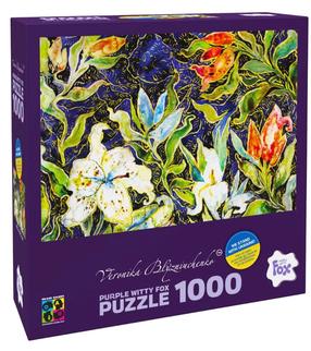 Dėlionė Brain Games Lilies On Blue 19901, 48.2 cm x 68.2 cm, 1000 vnt., įvairių spalvų