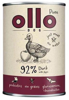 Šlapias šunų maistas Ollo Pure, antiena/obuoliai, 0.4 kg