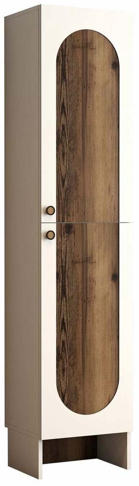 Prieškambario spinta Kalune Design Palermo L, kreminė sp./riešuto sp., 37 cm x 45 cm x 200.6 cm