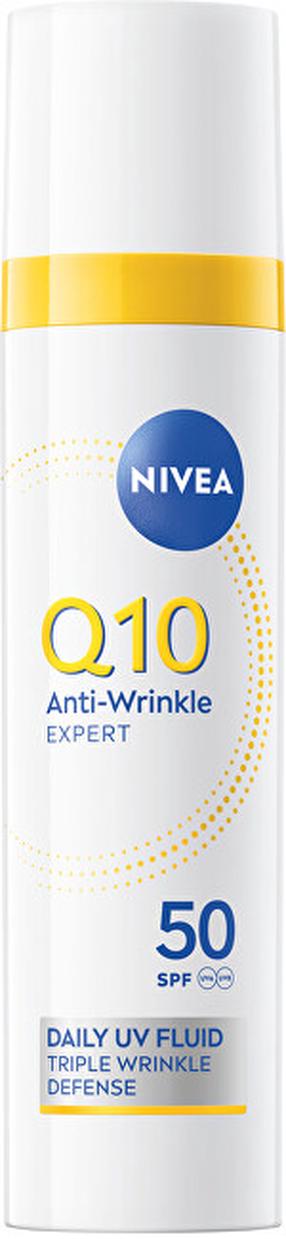 Priemonė įdegio priežiūrai veidui Nivea Q10 Anti-Wrinkle Expert SPF50, 40 ml