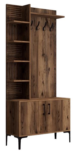 Prieškambario baldų komplektas Kalune Design Viyana D, vidaus, riešuto sp.