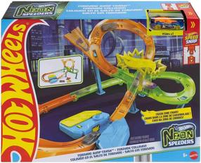 Autotrase Mattel Hot Wheels Neon Speeders Tornado Jump Crash, daudzkrāsaina