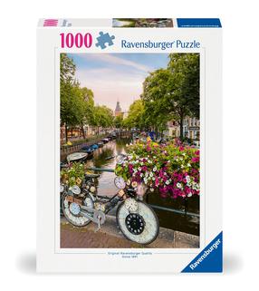Dėlionė Ravensburger Bike In Amsterdam, 70 cm x 50 cm, 1000 vnt., įvairių spalvų