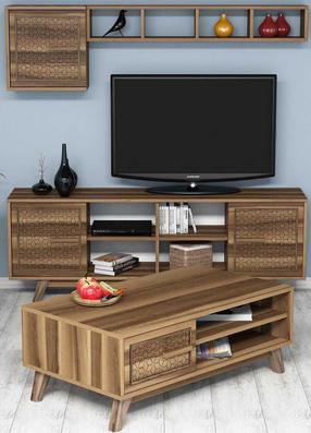 Комплект мебели для гостиной Kalune Design Ayla, комнатные, ореховый цв.