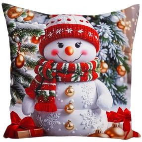 Kalėdinis dekoratyvinės pagalvėlės užvalkalas JCLA-108, balta/raudona/žalia, 40 cm x 40 cm