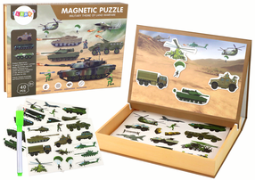Magnetiline pusle Lean Toys Military, mitmevärviline, 40 tk
