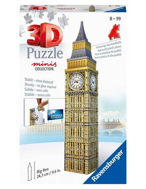 3D dėlionė Ravensburger Big Ben 11246, 6 cm x 6 cm, 54 vnt., ruda sp./įvairių spalvų