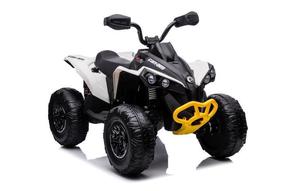 Bērnu elektriskais kvadracikls Lean Toys Quad CAN-AM Renegate, balta krās./melna krās.