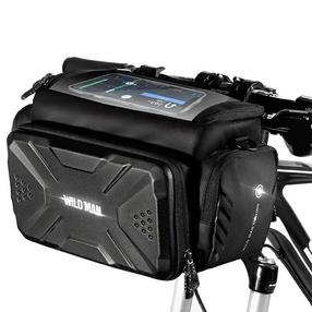 Сумка на велосипедную раму, на руль Wild Man GS6 GT001158, этиленвинилацетат (eva)/полиуретан/tpu, черный цв.