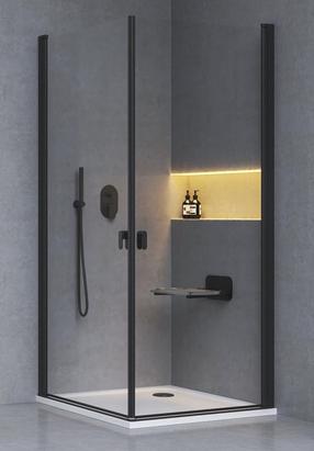 Dušas kabīne Ravak Chrome CRV1 1QV70301Z1, kvadrātveida, bez paliktņa, 90 cm x 90 cm x 195 cm, melna krās./rūdītais