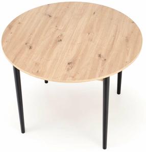 Stalas išskleidžiamas Pivot, ąžuolo sp./juoda sp., 102 - 142 cm x 102 cm x 75 cm