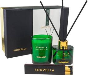 Komplekt, kodulõhn ja küünal Sorvella Spring Night, 290 ml, 3 tk