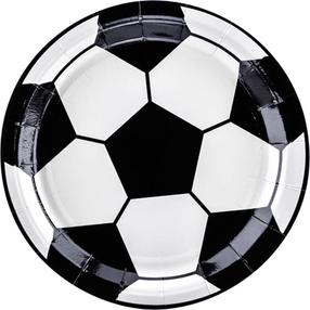 Vienkartinės lėkštės Party Deco Football 45289, Ø 18 cm, 6 vnt.