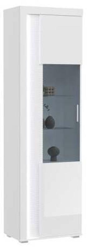 Vitrina MC Akcent Skylight, balta sp., 60 cm x 37 cm x 202 cm