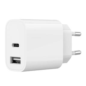 Telefono įkroviklis Gembird TA-UC-2AC12-01, USB Type C/USB Type A, 12 cm, balta sp., 12 W