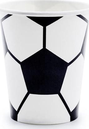 Vienkartiniai puodeliai PartyDeco Football, 220 ml, 6 vnt.