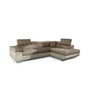 Kampinė sofa Anton Berlin 03, Soft 33, šviesiai ruda sp., dešininė, 202 x 275 cm x 90 cm