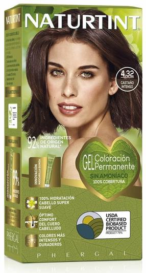 Matu krāsa Naturtint Permanent Hair Colour Gel, intense chestnut krās., 4.32, 170 ml