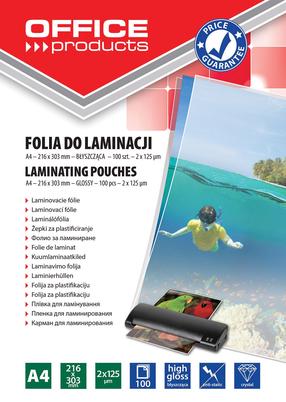 Laminavimo plėvelė Office Products, 125 μm x 303 mm x 216 mm, 100 vnt.