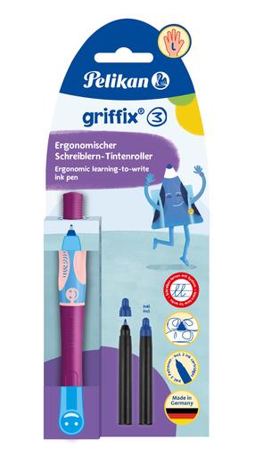 Lodīšu pildspalva Pelikan Griffix 3 L, rozā krās., 3.5 mm