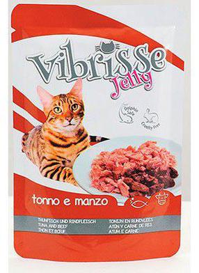 Šlapias kačių maistas Croci Vibrisse Tuna and Beef in Jelly, jautiena/žuvis, 0.07 kg