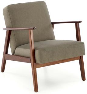 Krėslas Milano 1S, alyvuogių žalia sp./riešuto sp., 77 cm x 65 cm x 77 cm