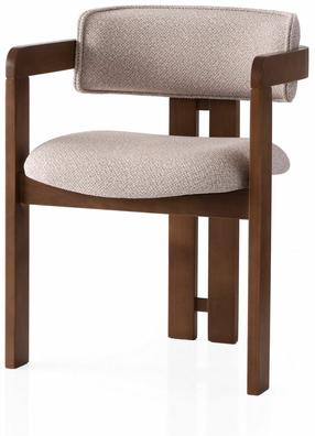Valgomojo kėdė Kalune Design Cozy 048, kreminė sp./riešuto sp., 44 cm x 57 cm x 76 cm