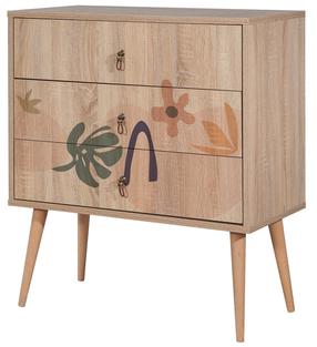 Komoda Kalune Design City Leaf, įvairių spalvų, 89 cm x 80 cm x 40 cm