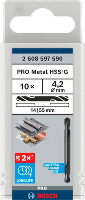 Metalo grąžtų rinkinys Bosch, metalas, hss-g, -, 4.2 mm x 5.5 cm
