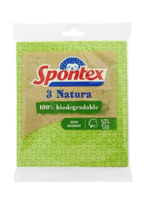 Lapp, köögile Spontex Natura, roheline v., tselluloos, 3 tk