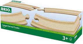 Traukinių bėgių jungtys Brio Large Curved Tracks 63334200, medžio sp.