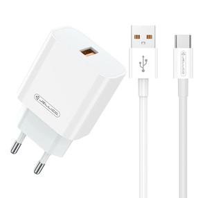 Reisilaadija Jellico AK-165, USB Type C/USB Type A, 100 cm, valge v., 22.5 W