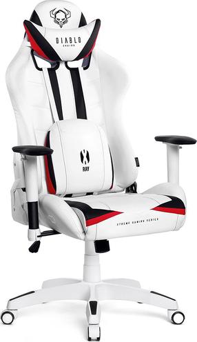 Žaidimų kėdė Diablo Chairs X-Ray King Size XL, 50 x 58 x 132 - 139 cm, balta sp.