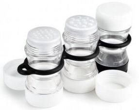 Garšvielu trauku komplekts GSI Outdoors Ultralight Spice Rack 79495, caurspīdīga krās., 23 ml, 11.9 cmx3.8 cm