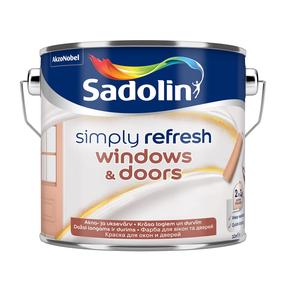 Värv, akendele/ustele Sadolin Simply Refresh, poolmatt, 2.5 l, valge v.