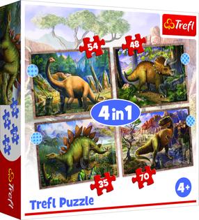 Puzle Trefl Interesting Dinosaurs 34383, 20.5 cm x 28.5 cm, 134 gab., daudzkrāsaina