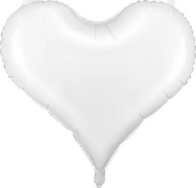 Fooliumist õhupall erikujuga PartyDeco Heart, valge v.