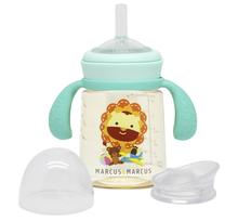 Vaikiška gertuvė Marcus & Marcus PPSU Transition Trainer Bottle Marcus, 180 ml, 6+ mėn., 6.5 cm, plastikas, mėlyna sp./oranžinė sp.