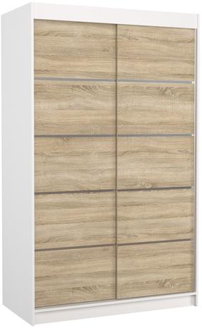 Spinta ADRK Benisso, balta sp./sonoma ąžuolo sp., 58 cm x 120 cm x 200 cm