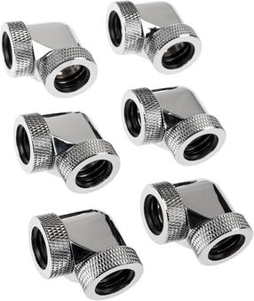 Ühendus Raijintek Pelias D160906, 16mm, 90°, hõbe v., 6 tk