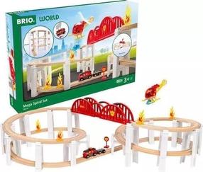 Žaislinis traukinys su bėgiais Brio World Mega Spiral 63611400, įvairių spalvų