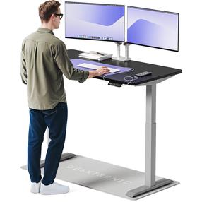 Arvutilaud reguleeritava kõrgusega Desktronic HomeOne, 140 cm x 70 cm, 72 - 119 cm, must v./hall v.