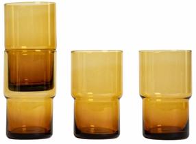 Stiklinių komplektas Homla Irma, stiklas, 0.45 l, 4 vnt., gintaro sp.